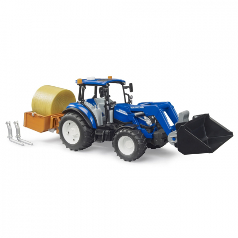 Bruder - Tractor New Holland T5.120 cu incarcator frontal detasabil lada pentru basculat baloti si furci [2]