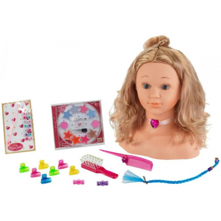 Papusi si accesorii - Bust Princess Coralie pentru machiat si coafat - mare NEW KLEIN