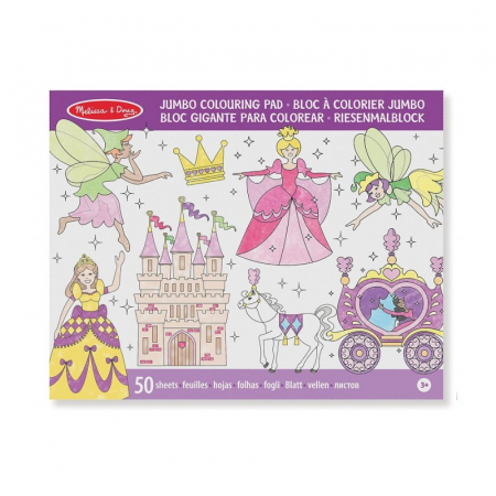 Pictura si desen - Caiet jumbo cu desene pentru colorat Printese si zane Melissa and Doug