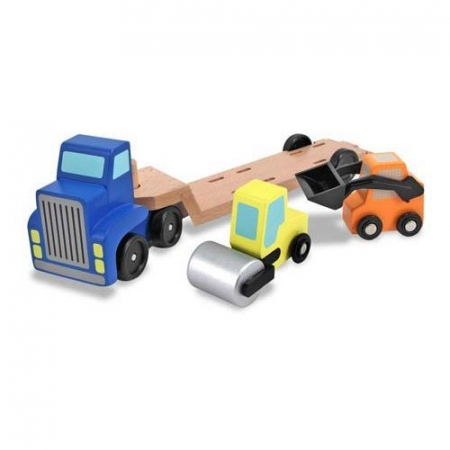 Camion transportor cu platforma cu utilaje de constructii Melissa and Doug [0]