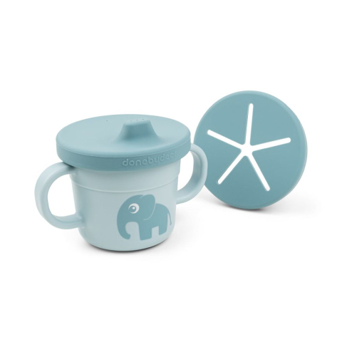 Cani si pahare - Cana 3-in-1 cu cioc Done by Deer Foodie Elphee Blue