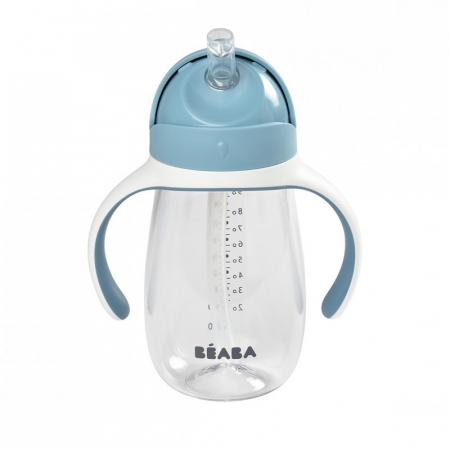Cani si pahare - Cana cu pai din Tritan Beaba 300 ml Windy Blue