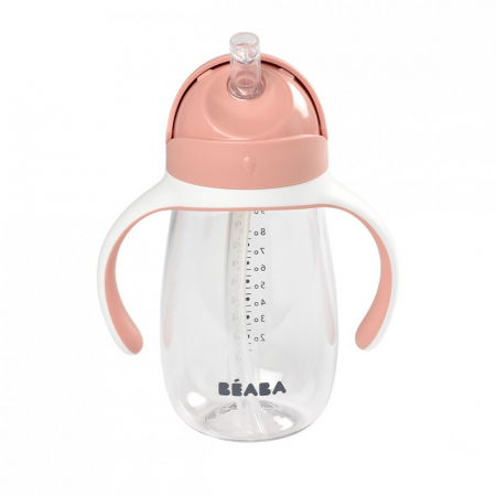 Cani si pahare - Cana cu pai din Tritan Beaba 300 ml Old Pink