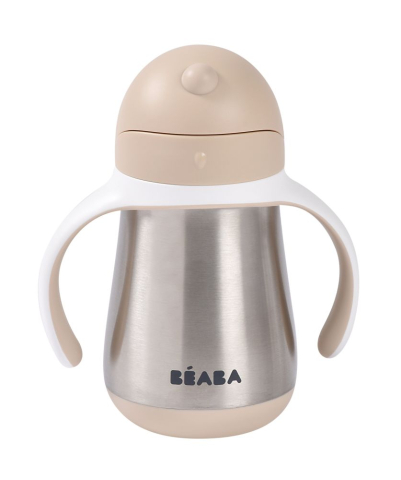 Cani si pahare - Cana cu pai din inox Beaba 250 ml Clay