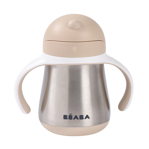 Cani si pahare - Cana cu pai din inox Beaba 250 ml Clay