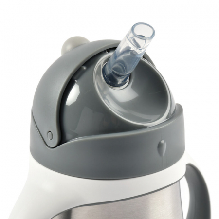 Cana cu pai din inox Beaba 250 ml Mineral Grey [2]