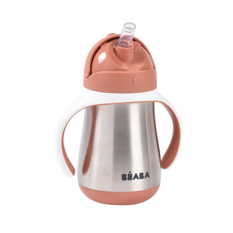 Cana cu pai din inox Beaba 250 ml Terracotta [2]