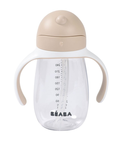 Cani si pahare - Cana cu pai din Tritan Beaba 300 ml Clay