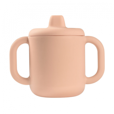 Cani si pahare - Cana de antrenament silicon Beaba Pink