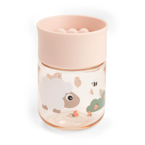 Cani si pahare - Cana de invatare 360 Done by Deer Tiny Farm Roz Pudra