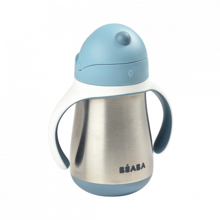 Cana cu pai din inox Beaba 250 ml Windy Blue [2]