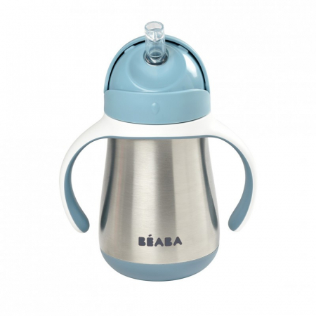 Cana cu pai din inox Beaba 250 ml Windy Blue [0]