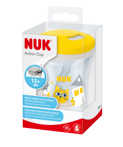 Masa bebelusului - Cana Nuk Evolution Action cu pai 230 ml de la 12 luni Unisex