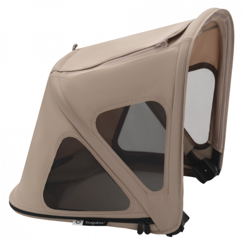 Accesorii transport copii - Capotina cu extensie plasa insecte Bugaboo Fox 5/Fox Cub/Lynx Dune Taupe