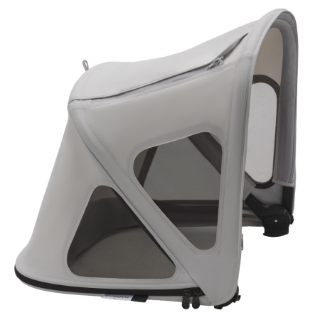 Accesorii transport copii - Capotina cu extensie plasa insecte Bugaboo Fox 5/Fox Cub/Lynx Misty Grey