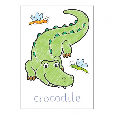 Carte de colorat cu activitati in limba engleza si abtibilduri Jungle [3]