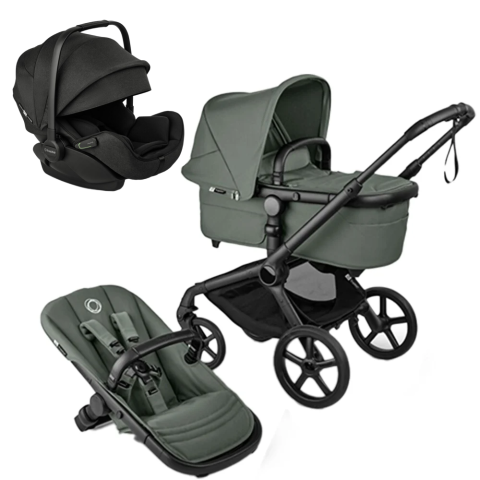 Carucioare copii - Carucior 3 in 1 Bugaboo Fox 5 Renew Black/Forest Green
