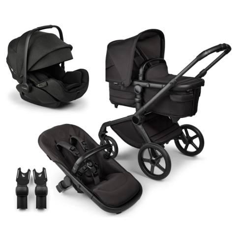 Carucioare copii - Carucior Bugaboo 3 in 1 Fox 5 Noir Limited Edition Black Moonlight