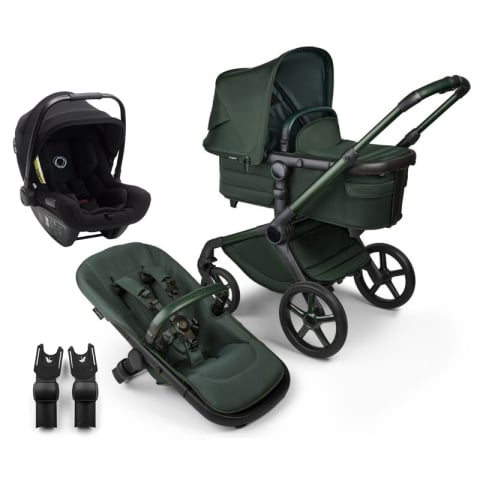 Carucioare copii - Carucior Bugaboo 3 in 1 Fox 5 Noir Limited Edition Midnight Green