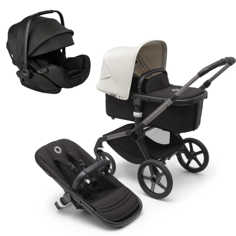 Carucioare copii - Carucior Bugaboo 3 in 1 Fox 5 Renew Black/Heritage Black Misty White