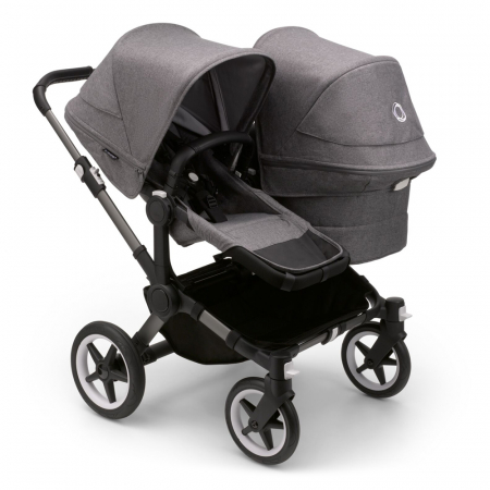 Carucioare copii - Carucior dublu Bugaboo Donkey 5 Duo Graphite/Grey Melange