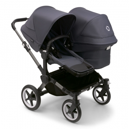 Carucioare copii - Carucior dublu Bugaboo Donkey 5 Duo Graphite/Stormy Blue