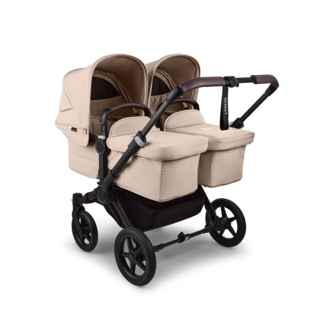 Carucioare copii - Carucior Bugaboo Donkey 5 Twin Black/Desert Taupe