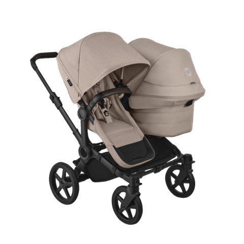 Carucioare copii - Carucior Bugaboo Donkey 6 Duo Black/Desert Taupe