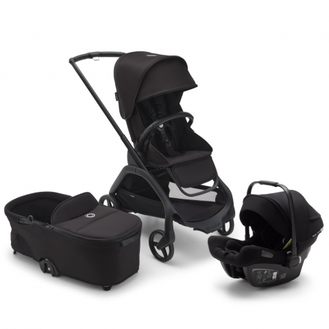 Carucioare copii - Carucior Bugaboo Dragonfly 3 in 1 Black/Midnight Black