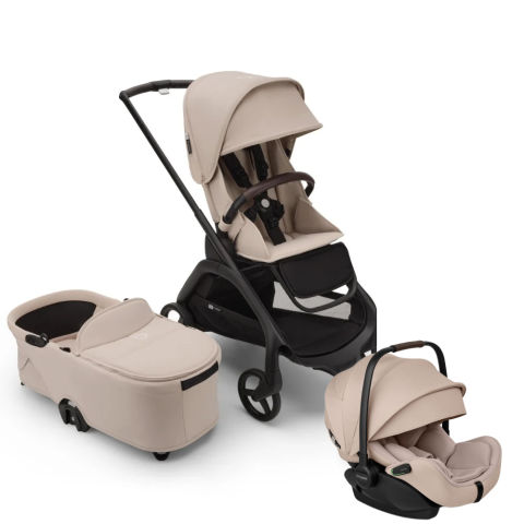 Carucioare copii - Carucior Bugaboo Dragonfly 3 in 1 Black/Desert Taupe