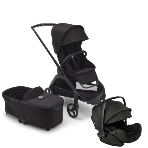 Carucioare copii - Carucior Bugaboo Dragonfly 3 in 1 Black/Midnight Black