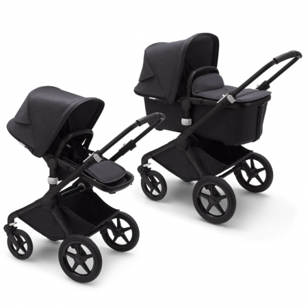 Carucioare copii - Carucior Bugaboo Fox 2 Mineral Black/Washed Black 2 in 1