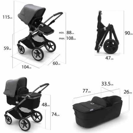 Carucior Bugaboo Fox 3 Black/Forest Green 2 in 1 [5]