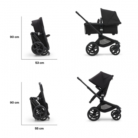 Carucior Bugaboo Fox 5 Black/Midnight Black 2 in 1 personalizat [5]