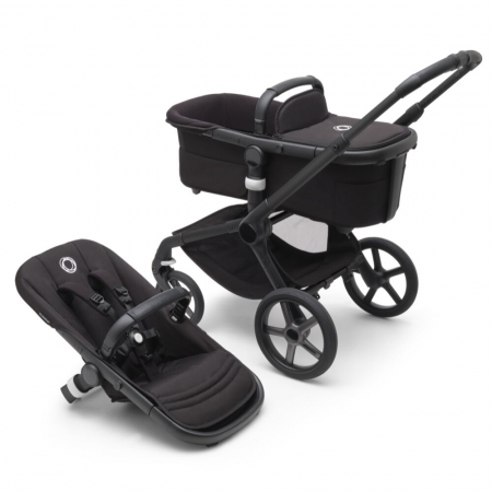 Carucioare copii - Carucior Bugaboo Fox 5 Black/Midnight Black 2 in 1 personalizat
