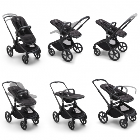 Carucior Bugaboo Fox 5 Black/Midnight Black 2 in 1 personalizat [4]