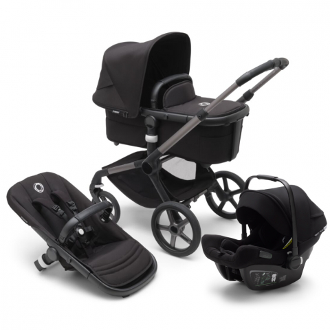 Carucioare copii - Carucior Bugaboo Fox 5 Graphite/Midnight Black 3 in 1