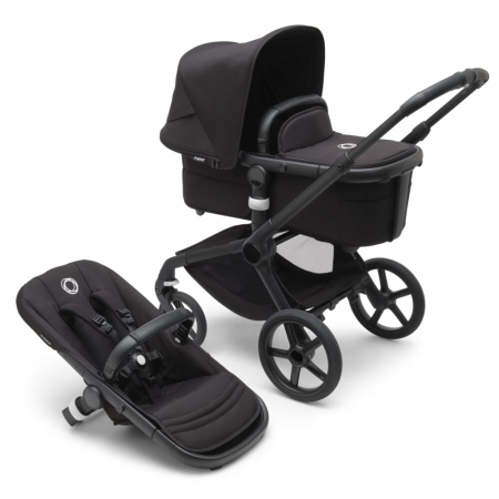 Carucioare copii - Carucior Bugaboo Fox 5 Black/Midnight Black 2 in 1