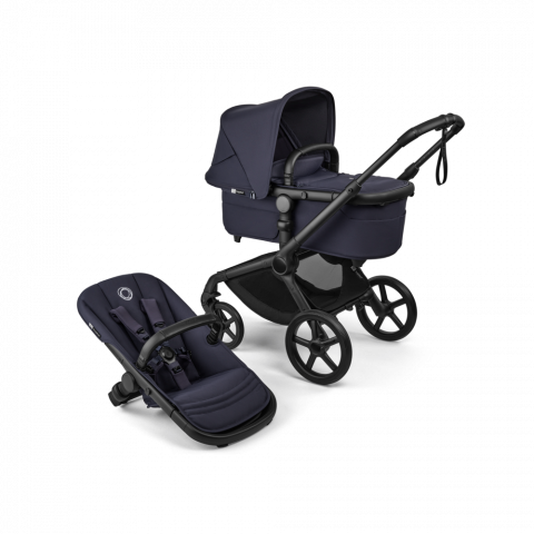 Carucioare copii - Carucior Bugaboo Fox 5 Renew Black/Deep Indigo 2 in 1