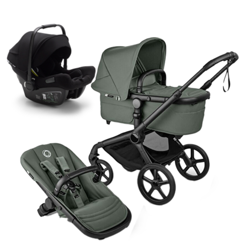 Carucioare copii - Carucior 3 in 1 Bugaboo Fox 5 Renew Black/Forest Green