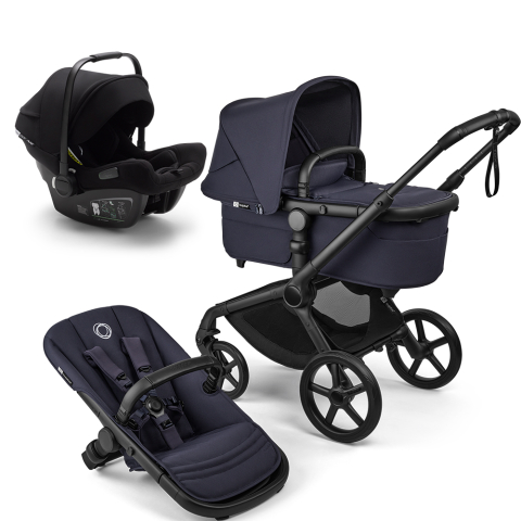 Carucioare copii - Carucior Bugaboo Fox 5 Renew Black/Deep Indigo 3 in 1
