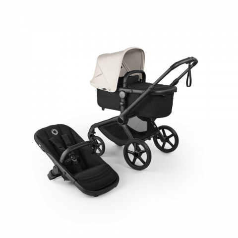 Carucioare copii - Carucior Bugaboo Fox 5 Renew Black/Heritage Black Misty White 2 in 1