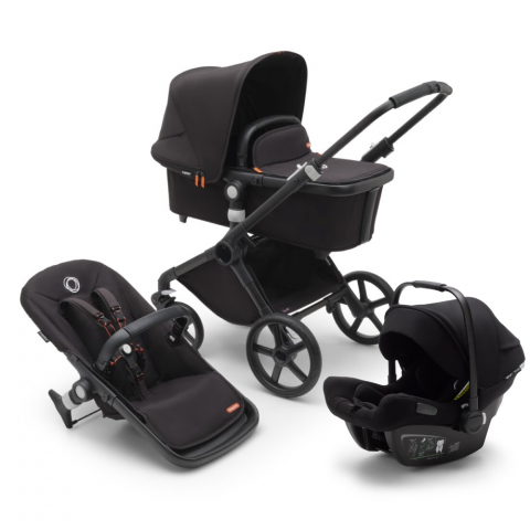 Carucioare copii - Carucior Bugaboo Fox Cub Black/Midnight Black 3 in 1