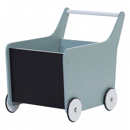 Decoratiuni - Carucior cu spatiu depozitare si tabla de scris Childhome, Lemn Menta