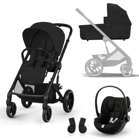 Carucioare Cybex Balios S Lux - Carucior Cybex Balios S Lux 3 in 1 Black/Moon Black cu Scoica Auto Cloud G3