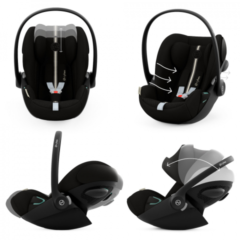 Carucior Cybex Balios S Lux 3 in 1 Black/Moon Black cu Scoica Auto Cloud G i-Size Plus reclinabila [8]