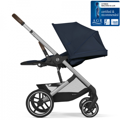Carucior Cybex Balios S Lux 3 in 1 Silver/Ocean Blue cu Scoica Auto Cloud G i-Size Plus reclinabila [4]