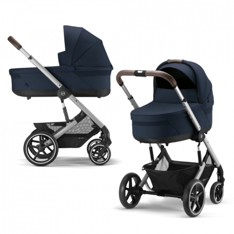 Carucior Cybex Balios S Lux 3 in 1 Silver/Ocean Blue cu Scoica Auto Cloud G i-Size Plus reclinabila [7]