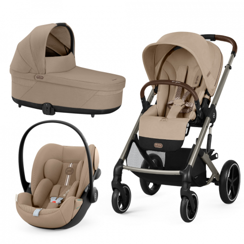 Carucioare copii - Pachet Promo 4 in 1 Carucior Cybex Balios S Lux Taupe/Almond Beige