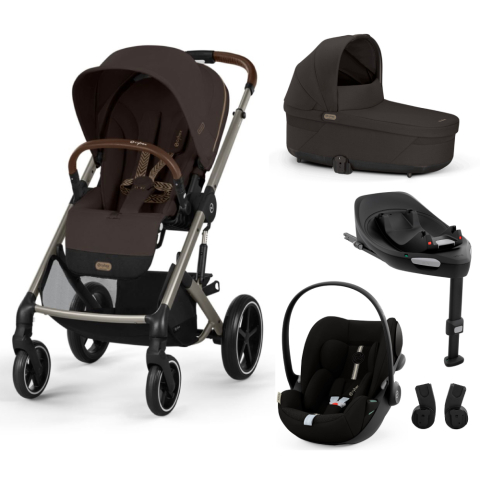 Carucioare copii - Pachet Black Friday Carucior Cybex Balios S Lux 4 in 1 Taupe/Chocolate